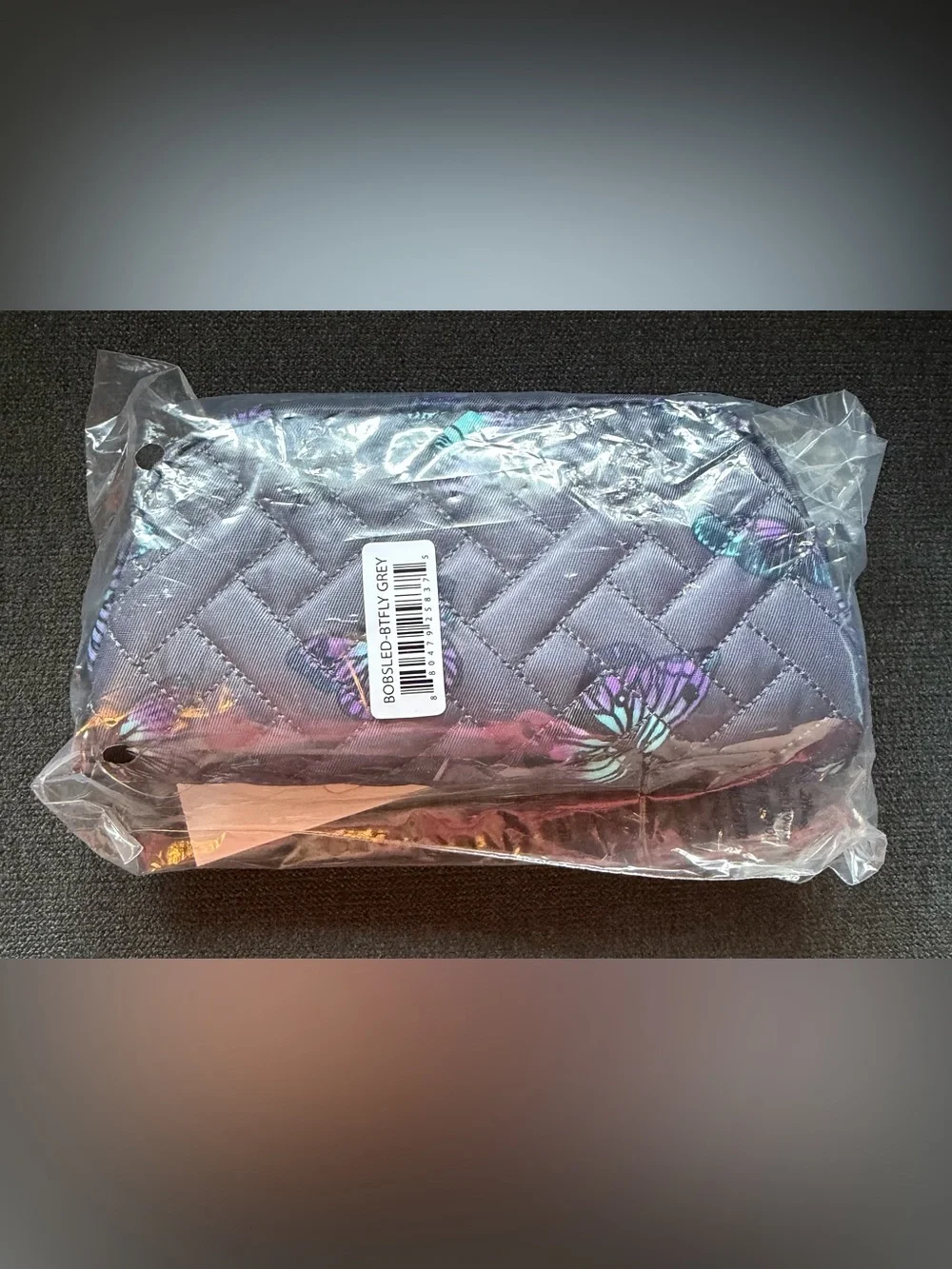 Lug Bobsled Eyeglass Case Pouch Bag – Butterfly Grey Gray Purple Blue